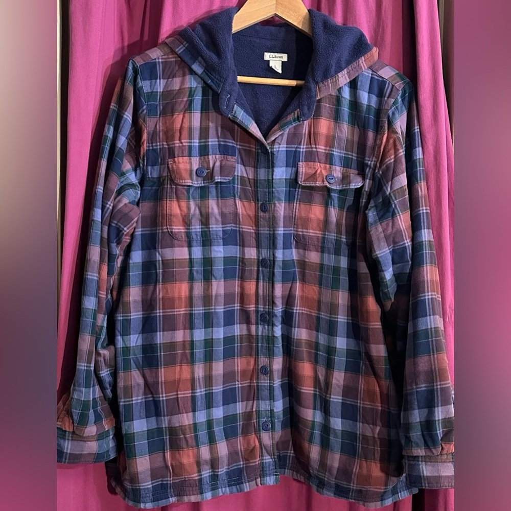 L.L. Bean Multicolor Plaid Fleece-Lined Jacket - Picture 4 of 6